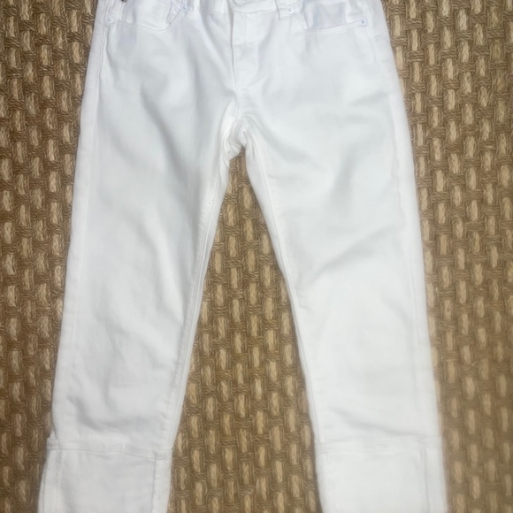 Hudson CPSIA 2008 Cuff Hem Jeans Girls Sz 10 White Straight Leg - Picture 4 of 8